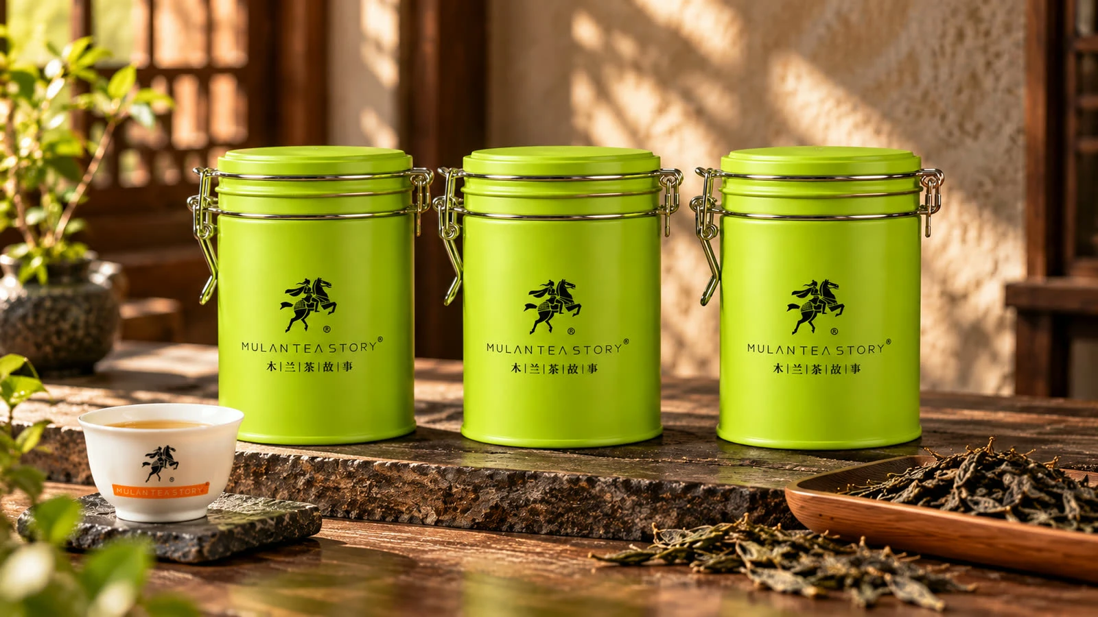 木兰茶故事 手扣密封罐 100g 四色罐装
