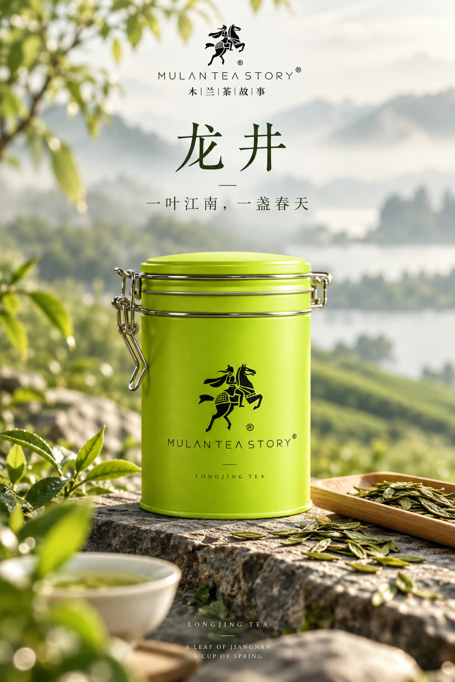 木兰茶故事龙井手扣密封罐